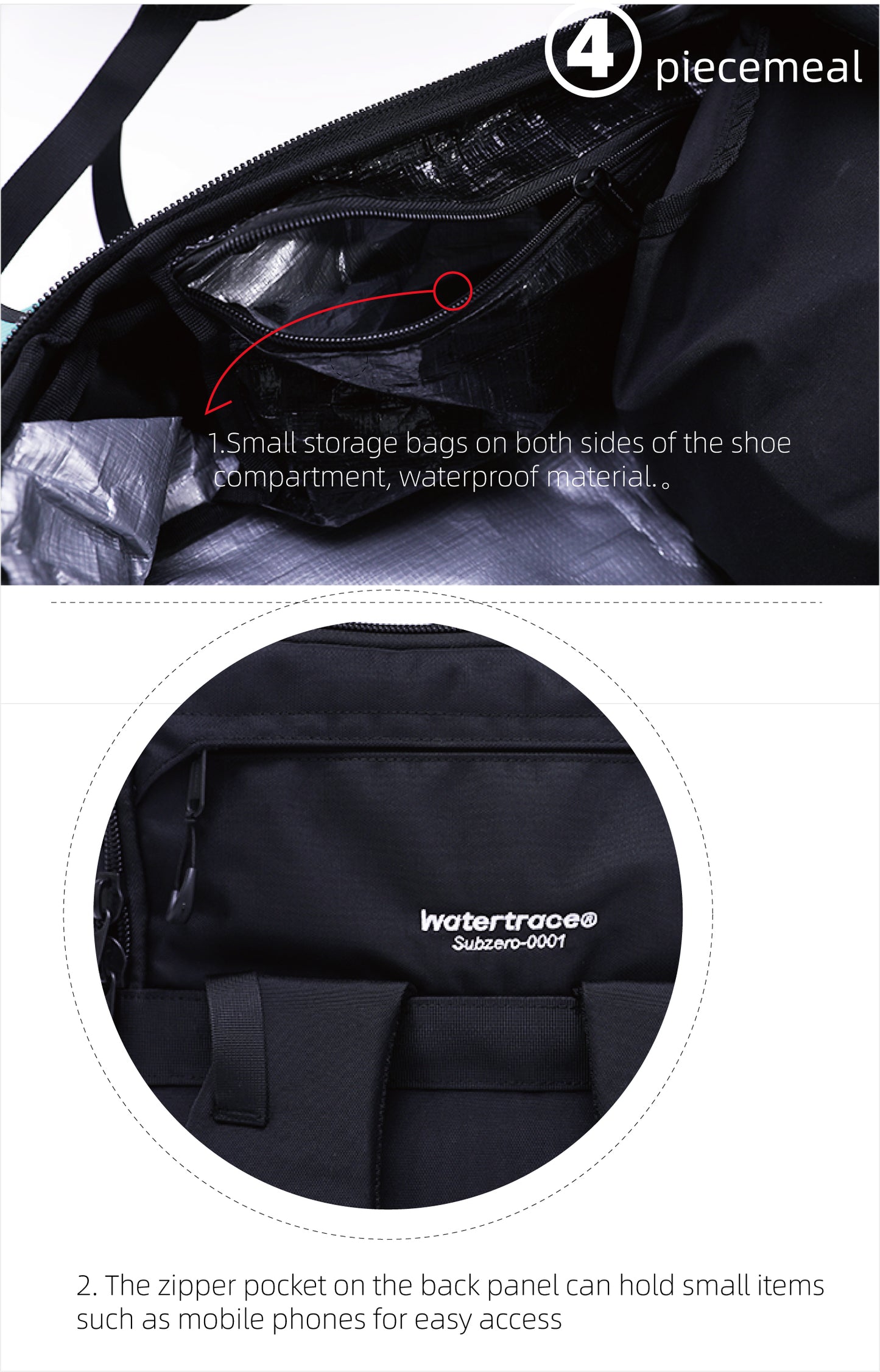 Watertrace 45L Ski Snowboarding Backpack roller skates bags skiing Helmet Bag ski Shoe bag M