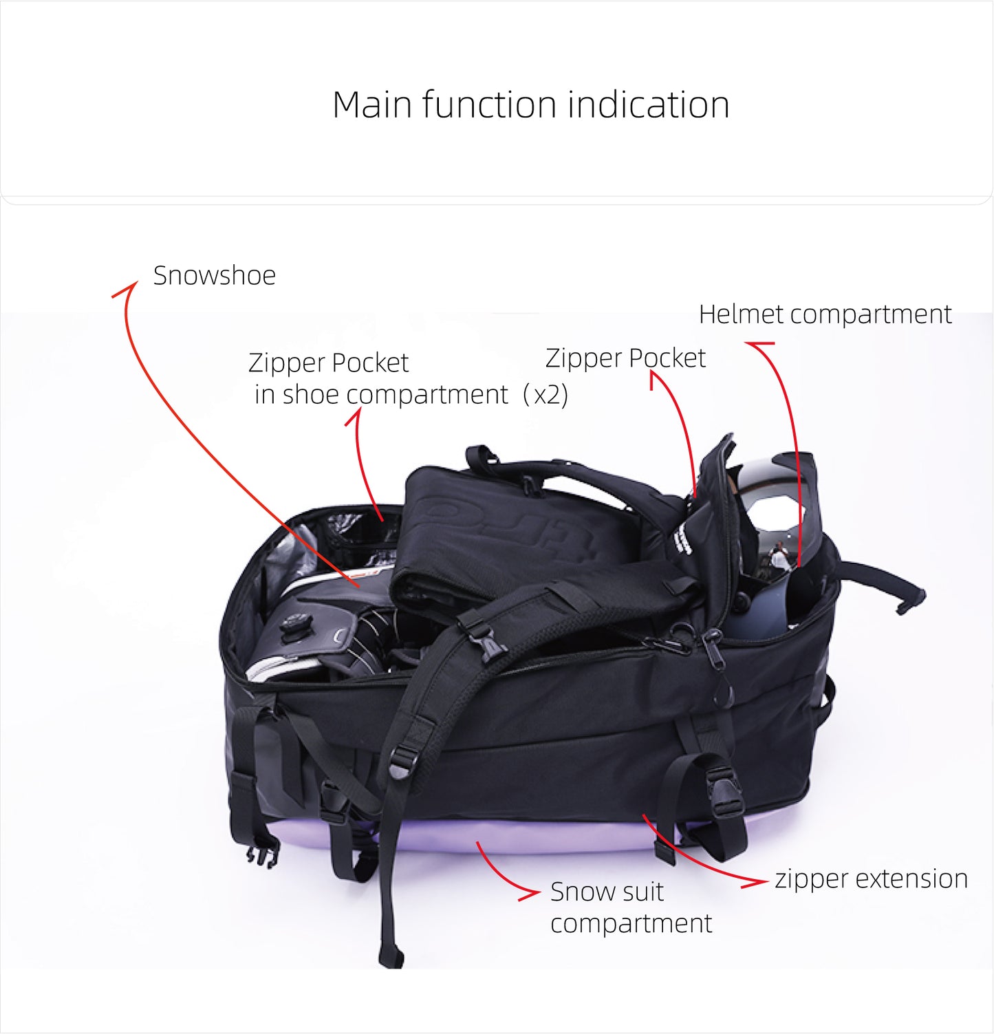 Watertrace 55L Ski Snowboarding Backpack roller skates bags skiing Helmet Bag ski Shoe bag L