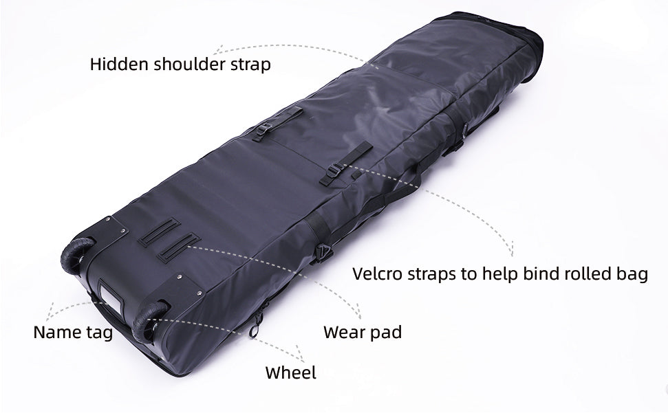 Watertrace Ski and Snowboard Bag with Wheels, Padded Waterproof Large Ski Boot Bag, Double Roller Travel Bag