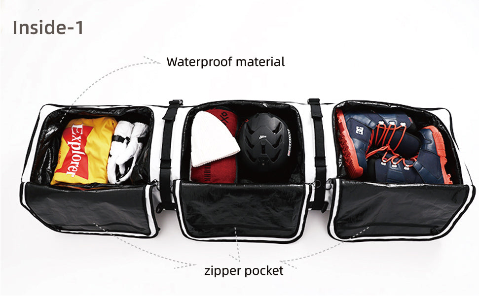 Watertrace Ski and Snowboard Bag with Wheels, Padded Waterproof Large Ski Boot Bag, Double Roller Travel Bag