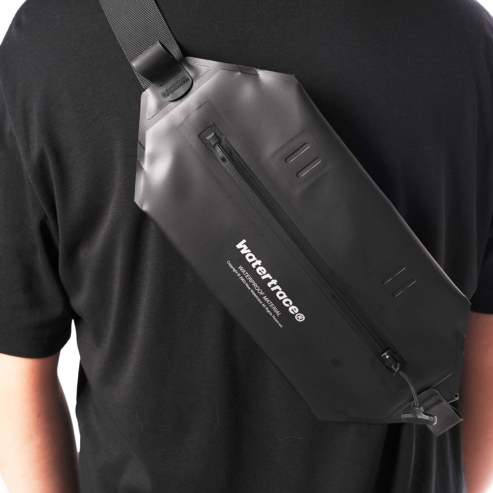 Watertrace Waterproof Fanny Pack, Black, Yellow, Crossbody Waist Bag for Kayaking, Rafting, Swimming, Surfing, Paddle Board, Boating