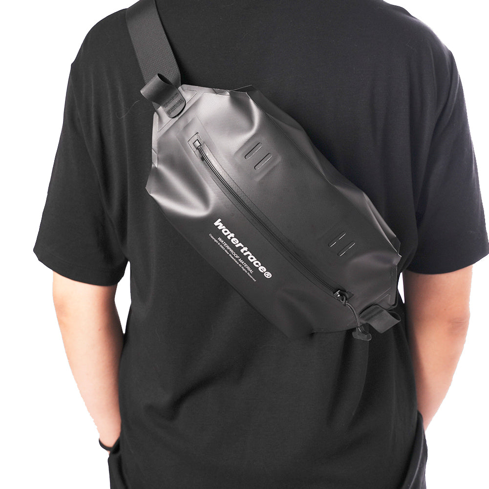 Watertrace Waterproof Fanny Pack, Black, Yellow, Crossbody Waist Bag for Kayaking, Rafting, Swimming, Surfing, Paddle Board, Boating