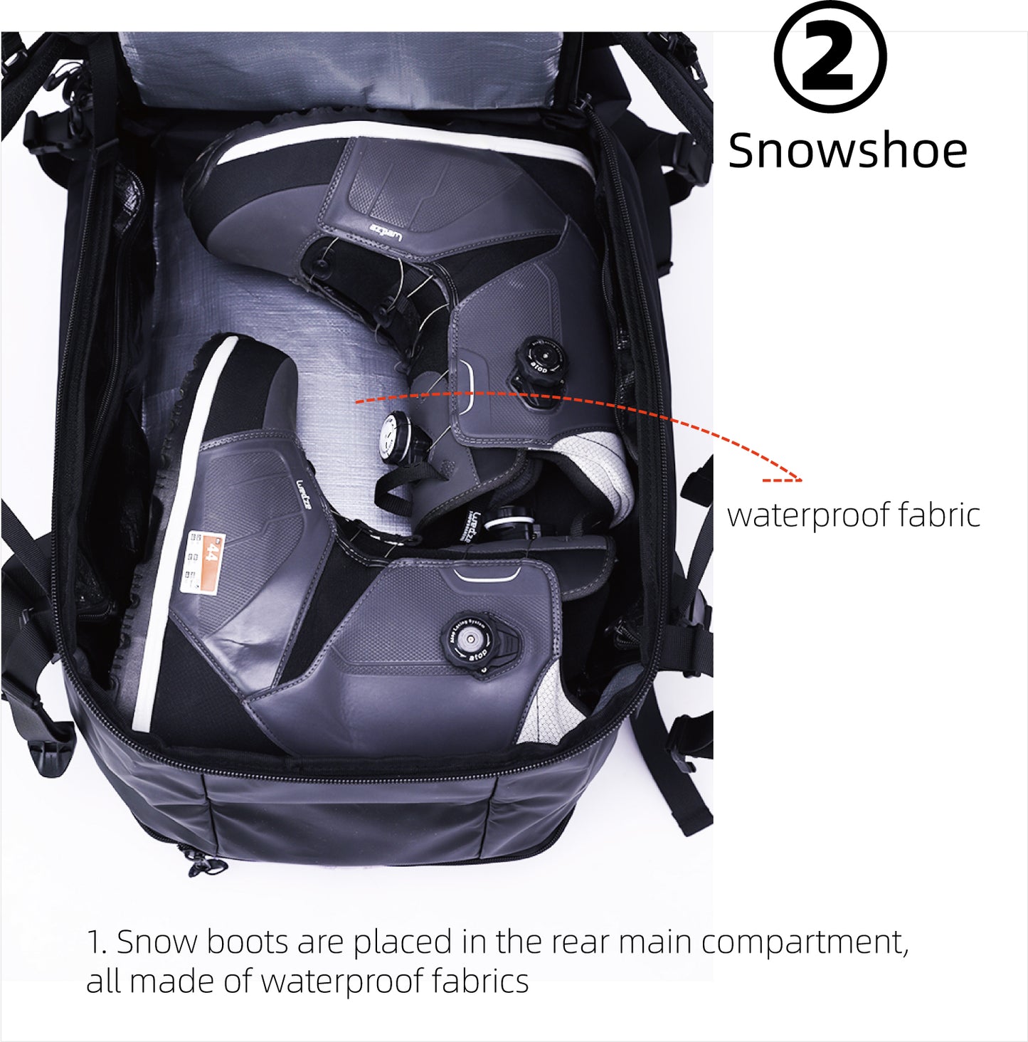 Watertrace 55L Ski Snowboarding Backpack roller skates bags skiing Helmet Bag ski Shoe bag L